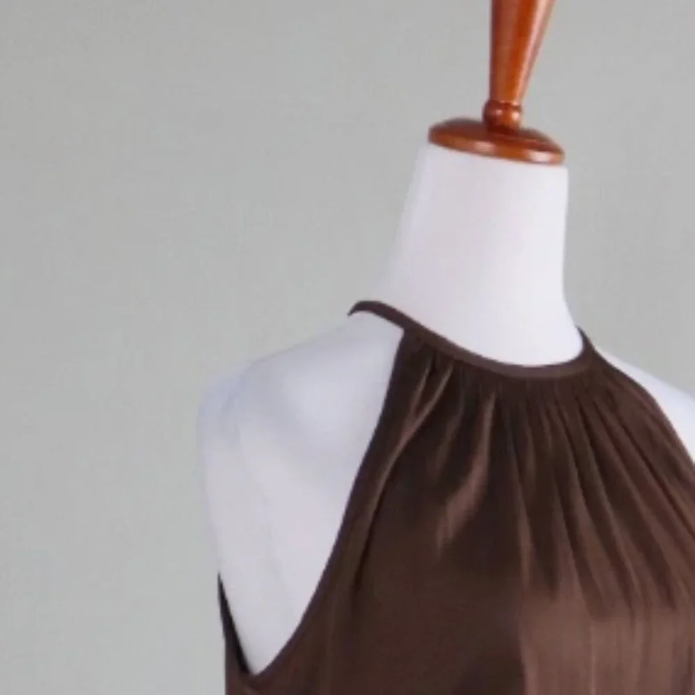 Black House White Market Brown Studded Halter Dress size 8 - Picture 3 of 4